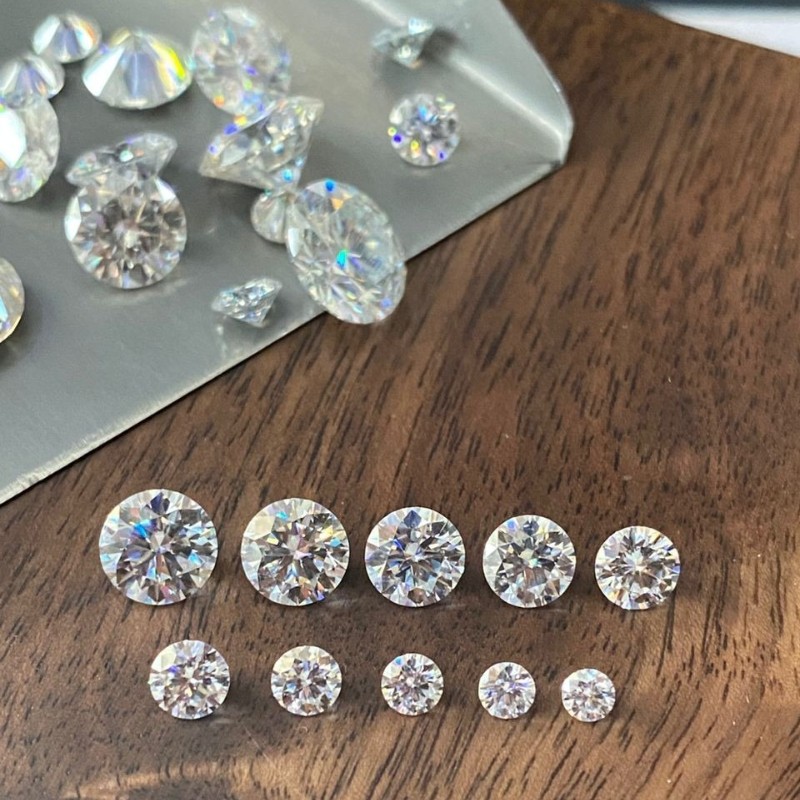 0.1-5ct GRA Certified D Color Loose Moissanite VVS1 Round Cut for Jewelry Making