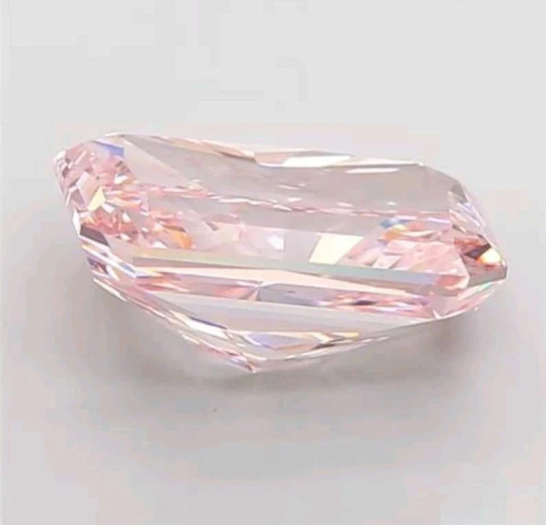 5 CT Radiant Cut Fancy pink VVS1 Lab Grown Moissanite Diamond Gemstone 9x12MM