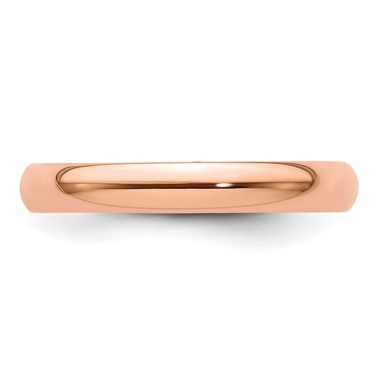 REAL 10K Rose Gold 2mm 3mm 4mm 5mm 6mm 8mm 1/2 Round Men Women Wedding Band Ring