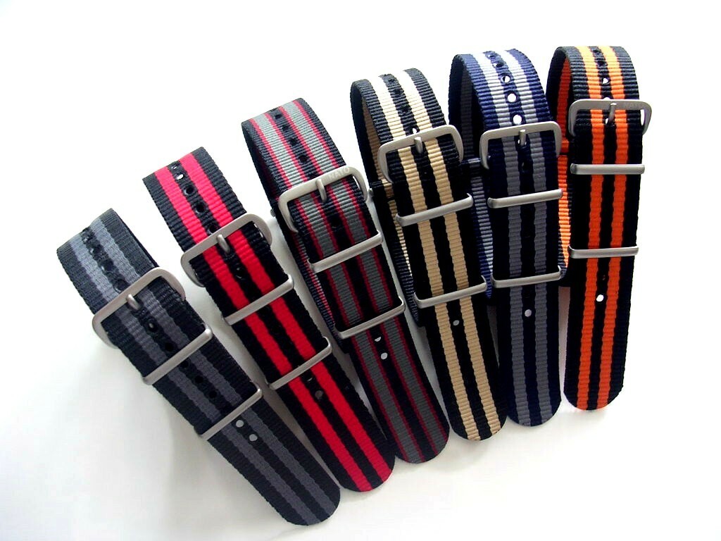 NATO® watch band 24mm G10 Premium nylon strap 2 pak RAF Bond IW SUISSE 18 20 22