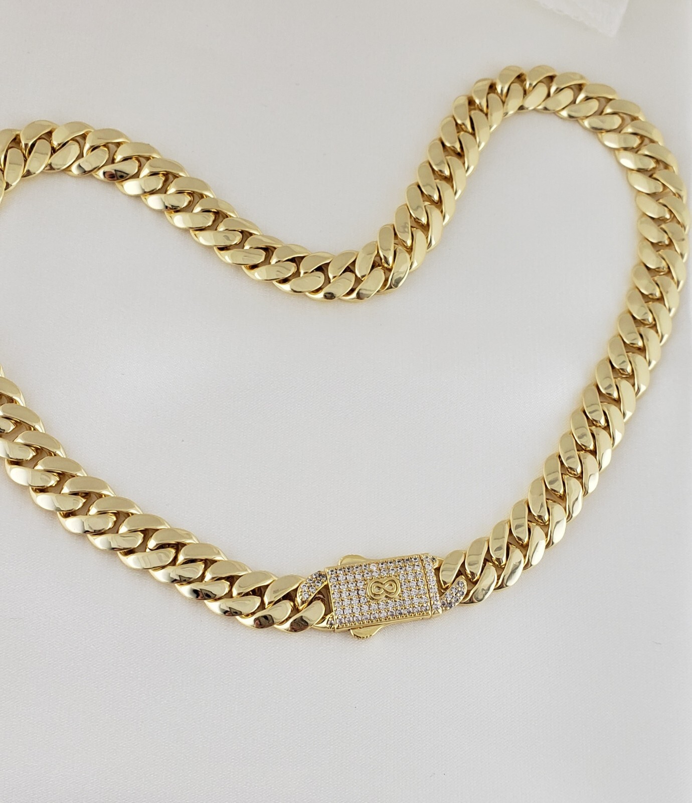 Women 14K Gold Plated Cz Cuban Choker Chain Necklace