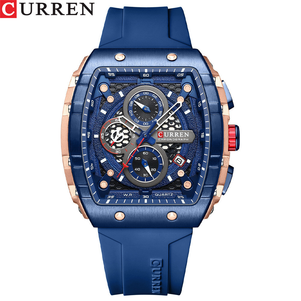 CURREN Men Sport Watch Brand Silicone Wristwatch Big Case Male Quartz Watches
