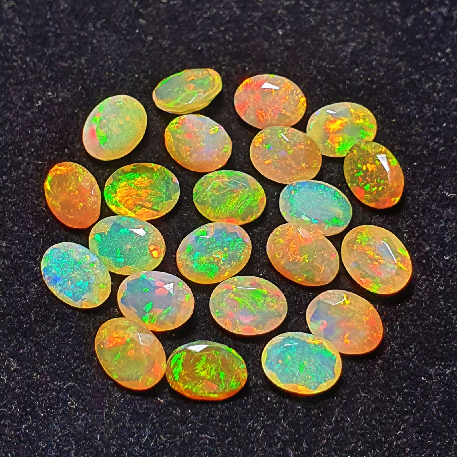 Natural Ethiopian Opal Cut Multi Fire Opal Loose Gemstone Lot 15 Pcs 6×8 MM 10CT