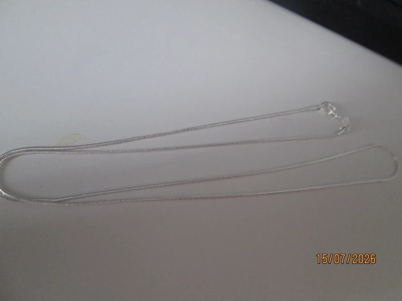 24″ silver necklace chain. snake style. lobster fastener