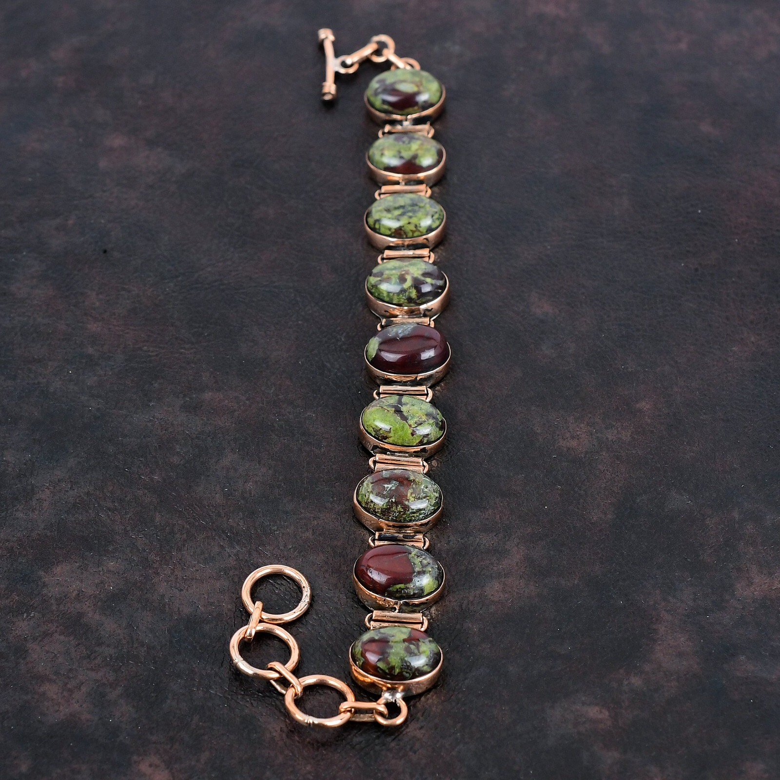 Wedding Gift For Her Copper Dragon Bloodstone Jewelry Adjustable Bracelet 6.0″