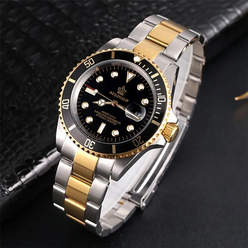 Men’s Sport Watch Rotatable Bezel GMT Sapphire Date Stainless Steel reloj hombre