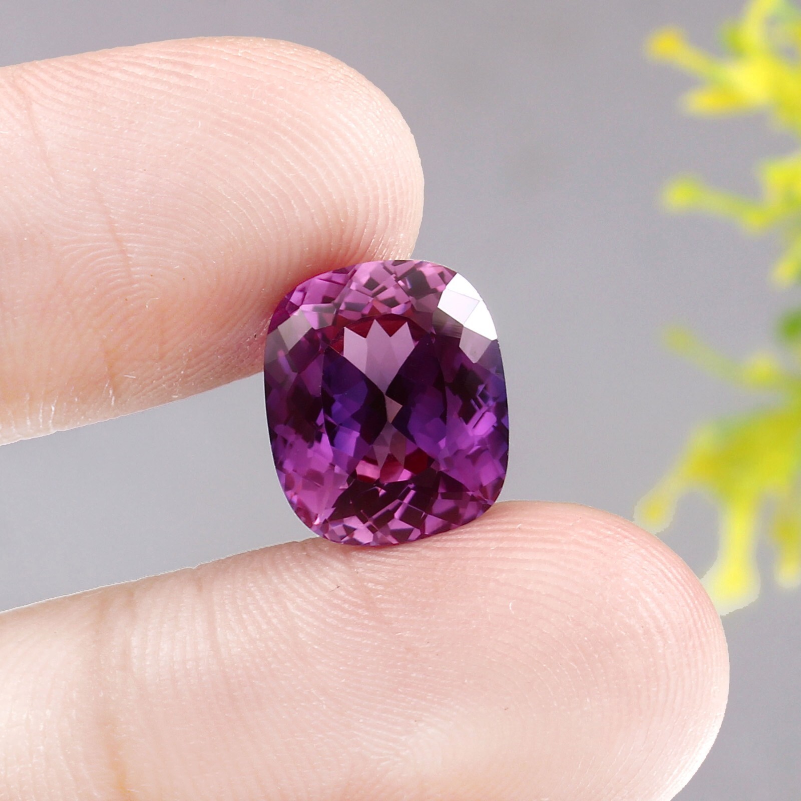 AAA Natural Flawless Ceylon Purple Sapphire Loose Cushion Gemstone Cut 12×10 MM