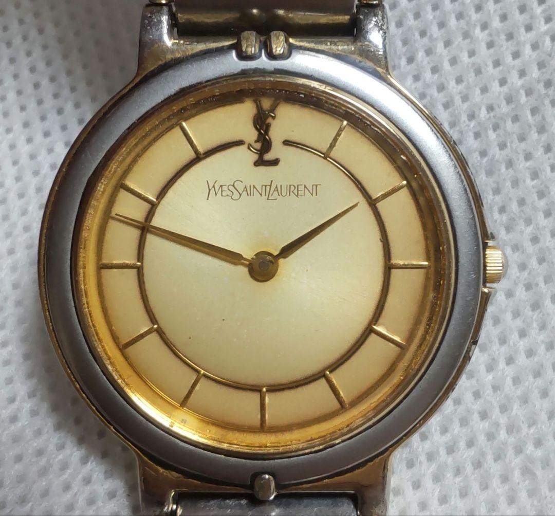 [Working Condition] YVES SAINT LAURENT Men’s Quartz Watch, Two-Tone