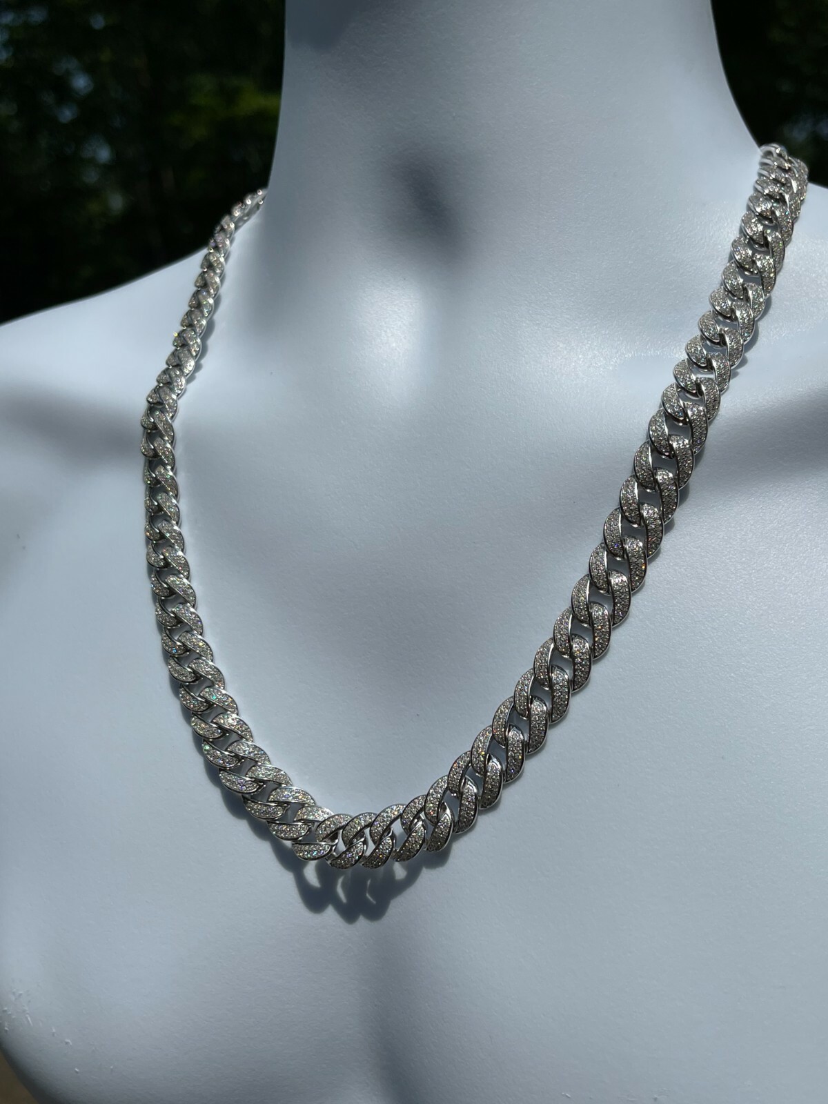 Mens Miami Cuban Link Chain Real Iced Moissanite – Passes Tester 12mm