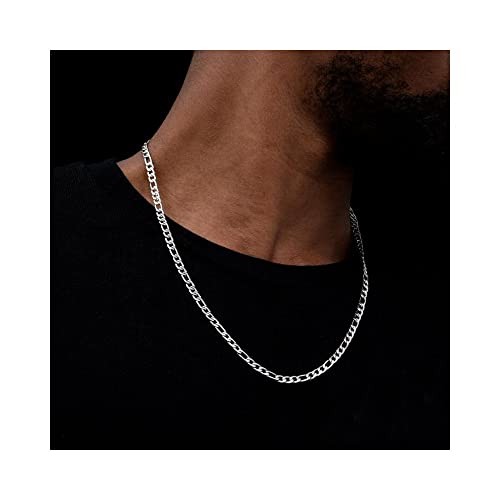Verona Jewelers 925 Sterling Silver 3.5MM – 8MM Figaro Link Chain Necklace –