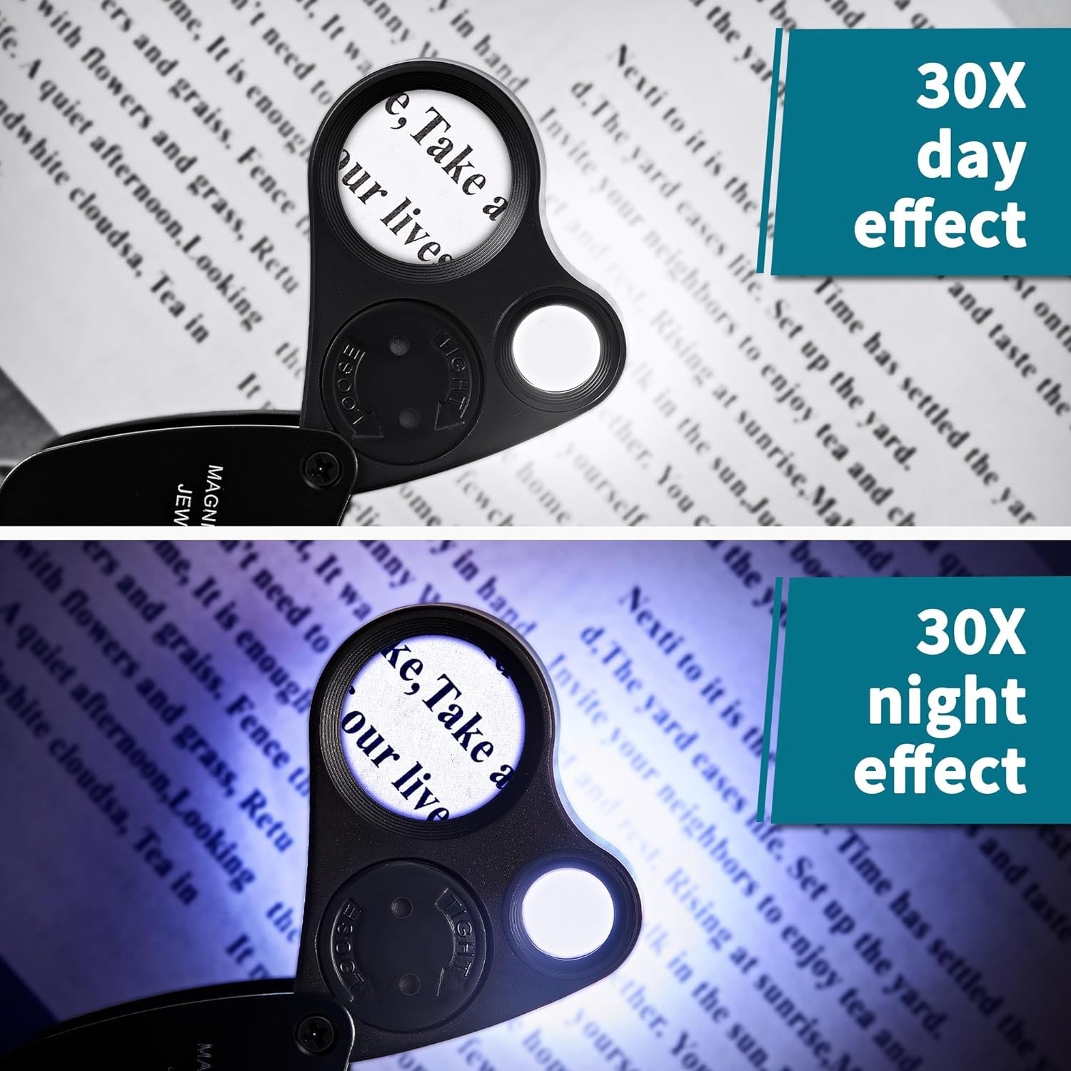 Sleek Foldable 30X 60X Jeweler’s Loupe with Bright LED – For Precise Inspections