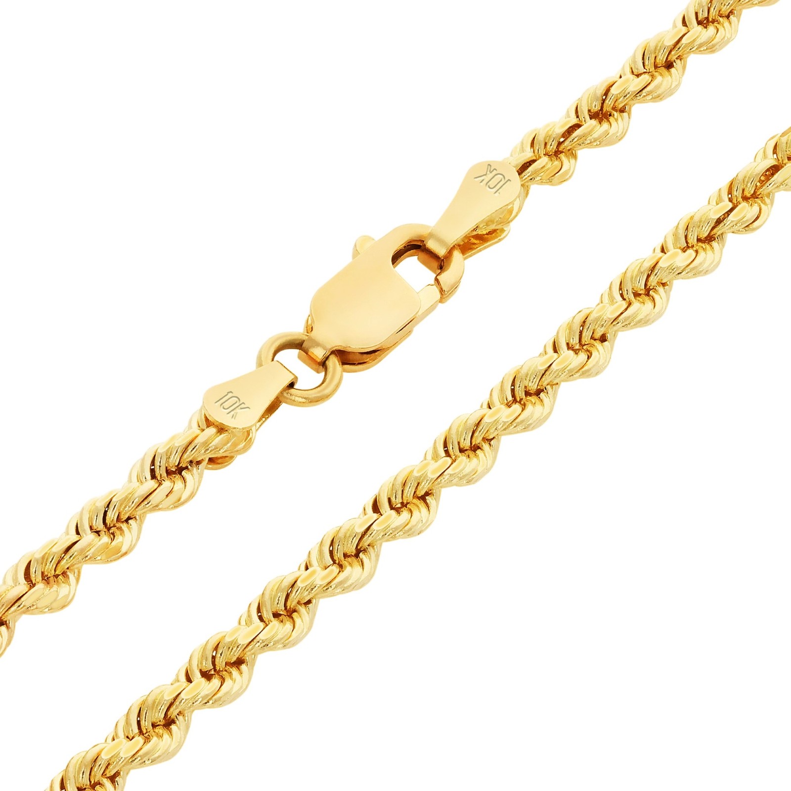 10K Yellow Gold 3mm Diamond Cut Rope Chain Italian Bracelet 7″ 7.5″ 8″ 8.5″ 9″