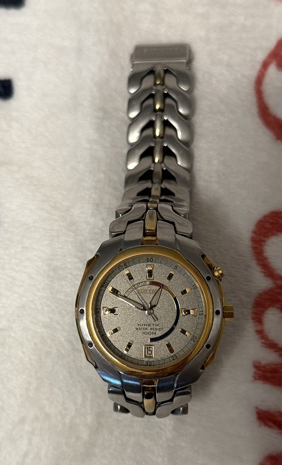 Vintage Seiko Kinetic 5M42-0L89 Men’s Watch Date