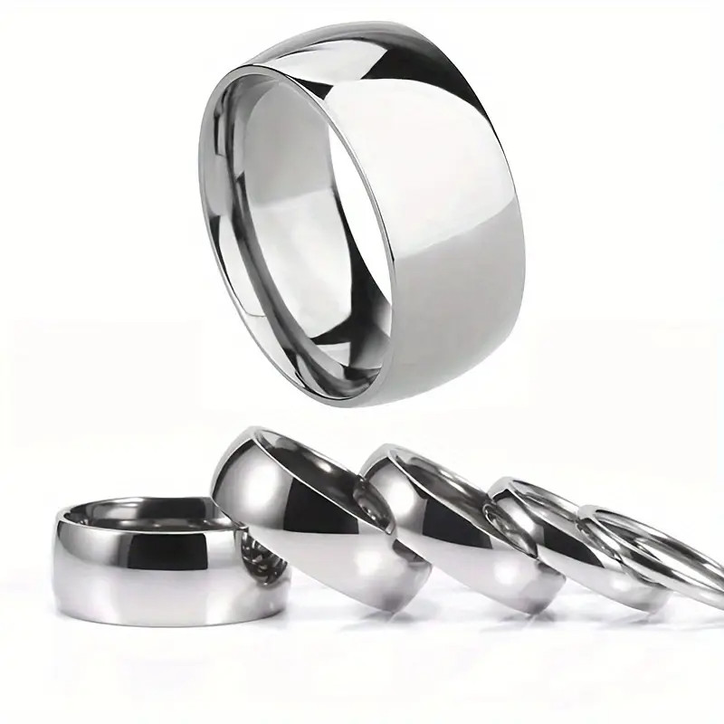 Tungsten Carbide Silver Polished Plain Wedding Band Ring 2mm 3mm 4mm 6mm 8mm 10m