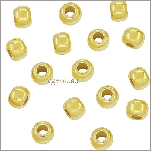 30x Gold Plated Sterling Silver Seamless Round Spacer Crimp Beads 2.5mm #51887