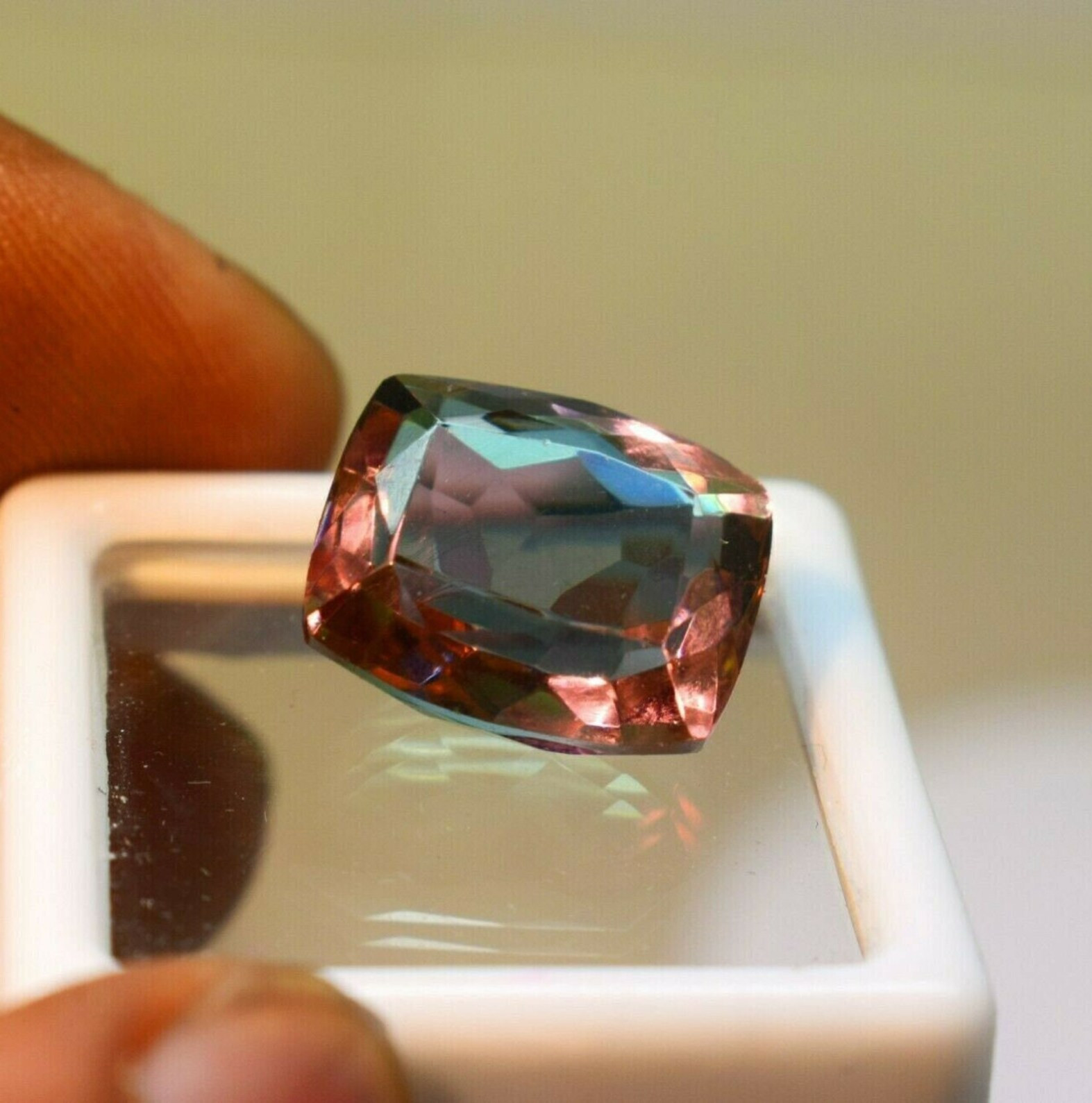 17.25 Ct Certified Natural Color Changing Alexandrite Cushion Cut Loose Gemstone