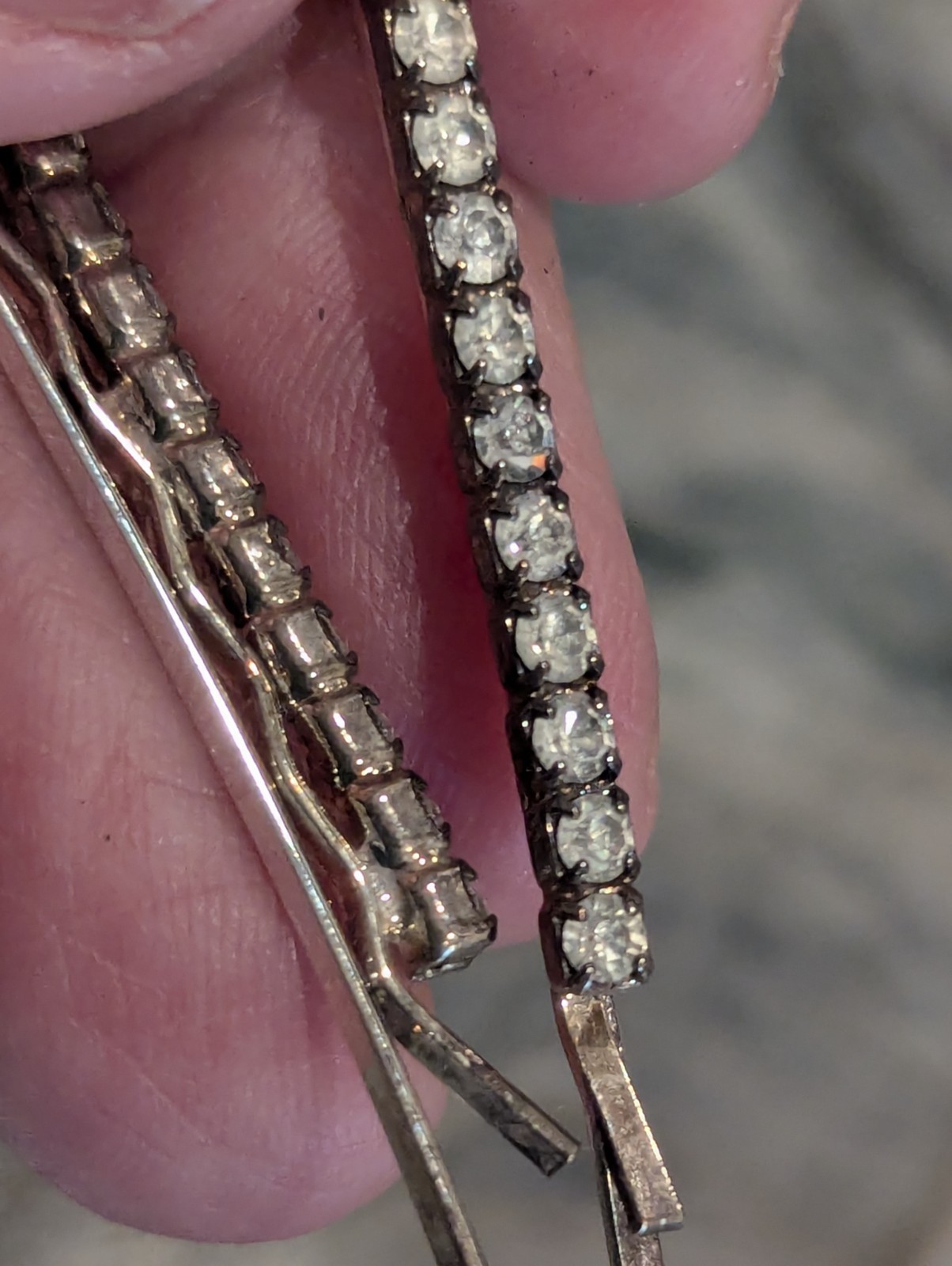 Antique Butterfly Brooch w Removable Hairpins Foil Back Strass Paste…
