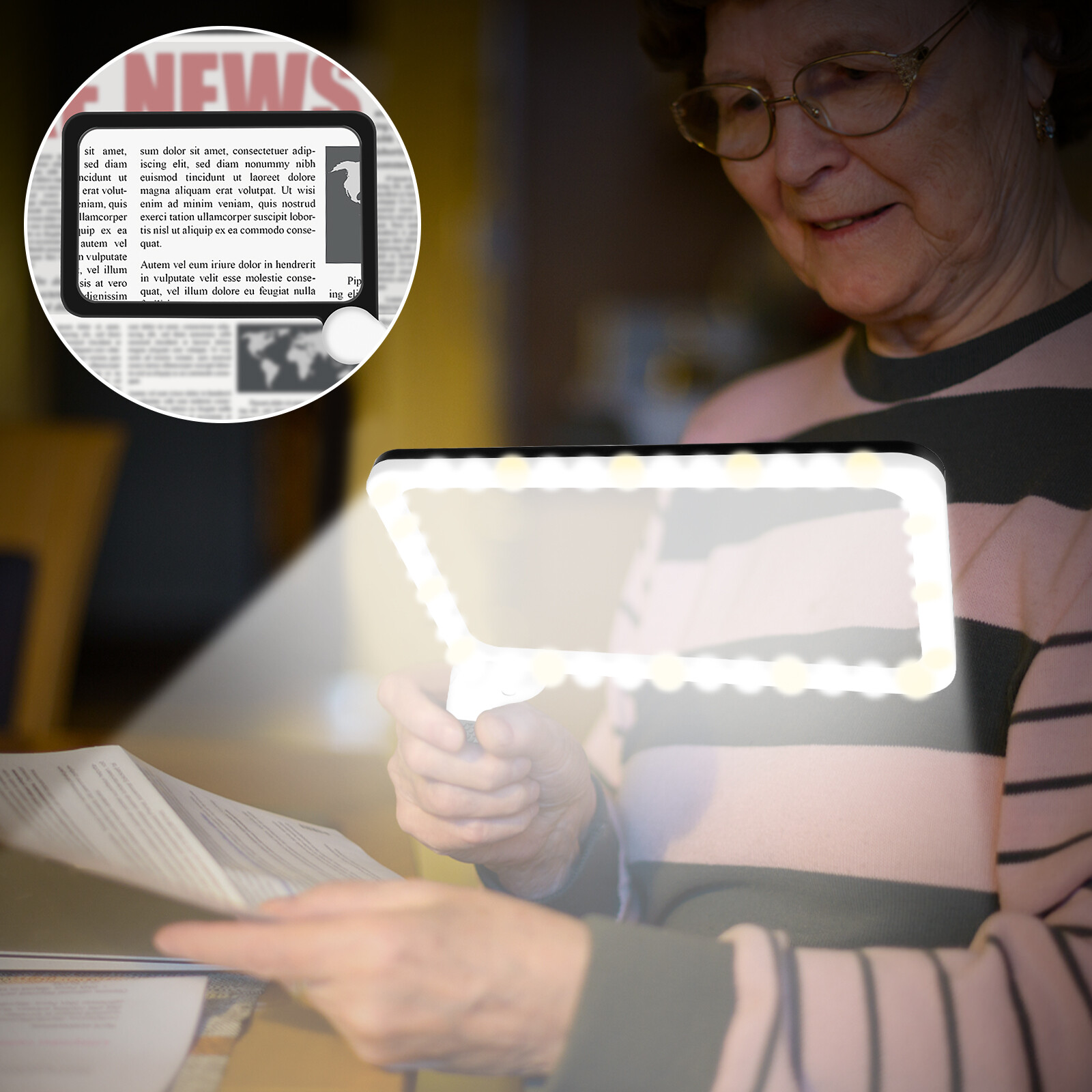5X Magnifying Glass with 48 LED Light Clarity Handheld Seniors Reading»Magnifier