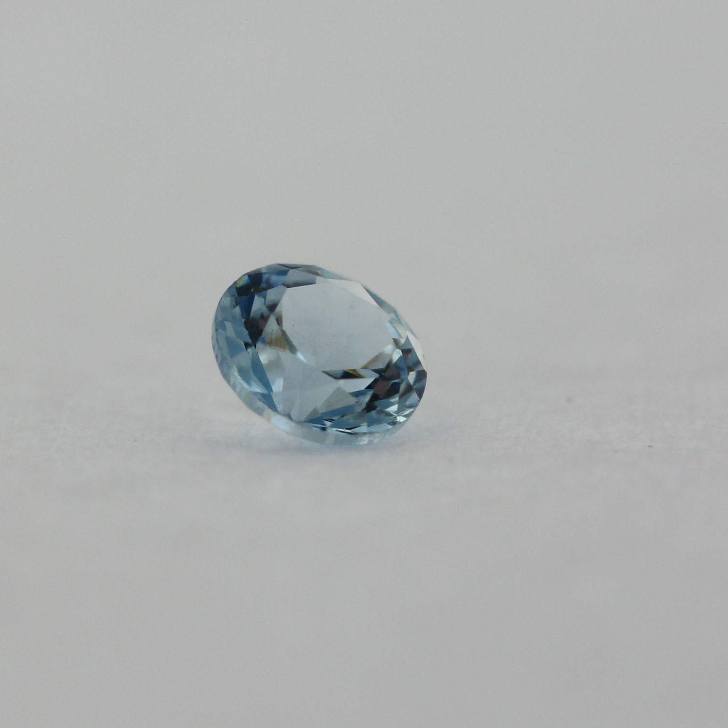 Loose Round Cut Aquamarine CZ Stone Single Light Blue Cubic Zirconia Birthstone