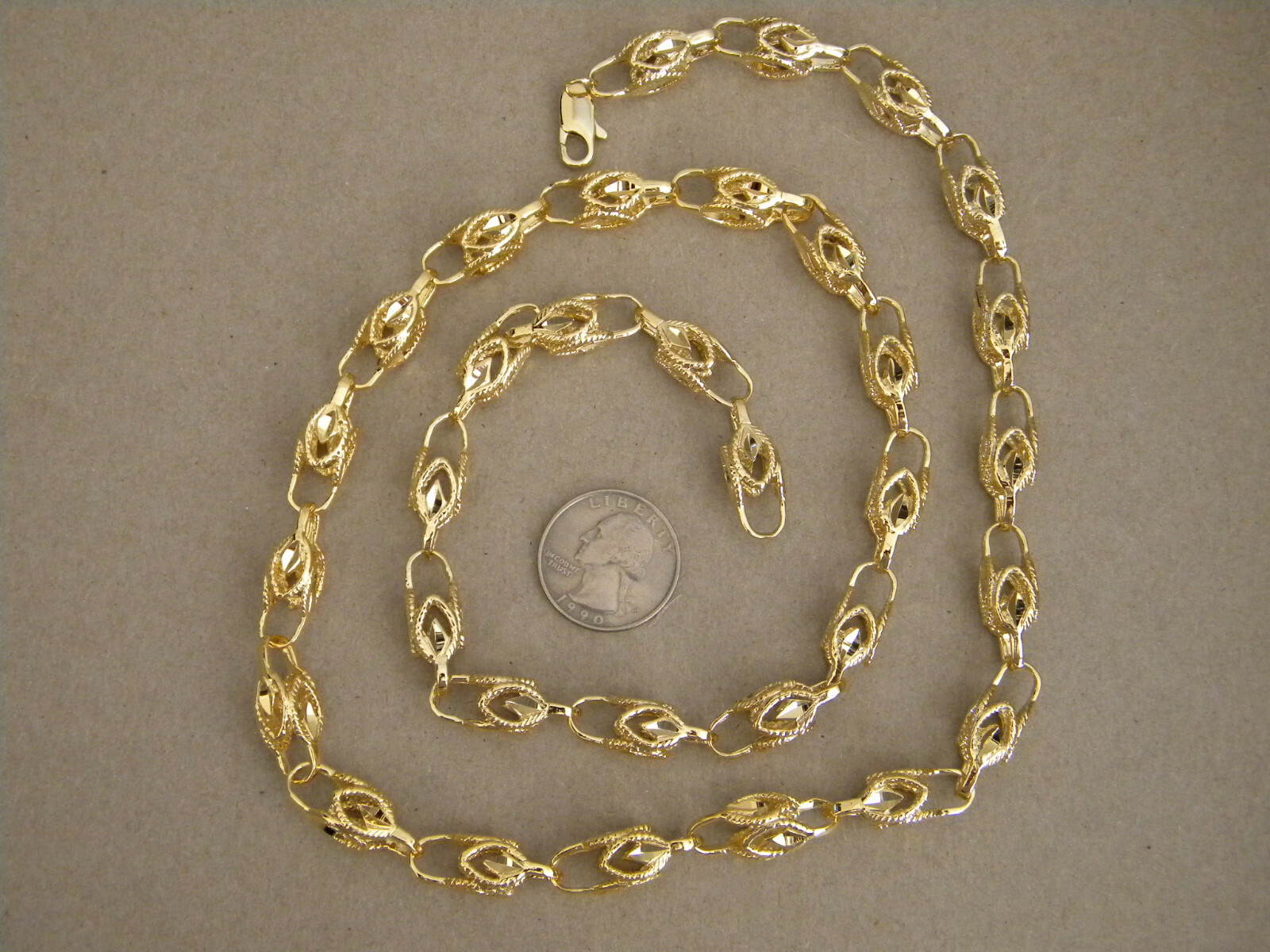 Men’s Lady’s Yellow Gold Plated Turkish Rope Chain 30in inch Long 9mm Wide New