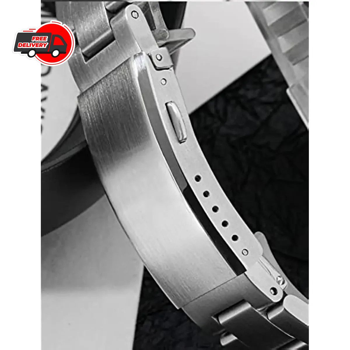 Watch Clasp 16mm 18mm 20mm 22mm Silver Folding Safety Milled Deployant Buckle