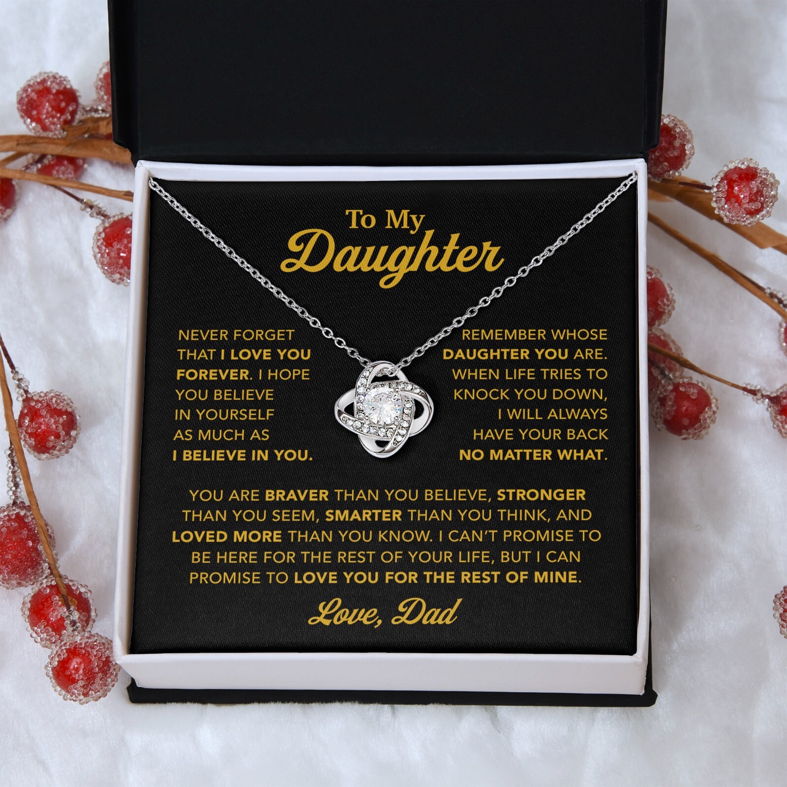 To My Daughter Necklace, Gift for Daughter from Dad, Father Daughter Necklace