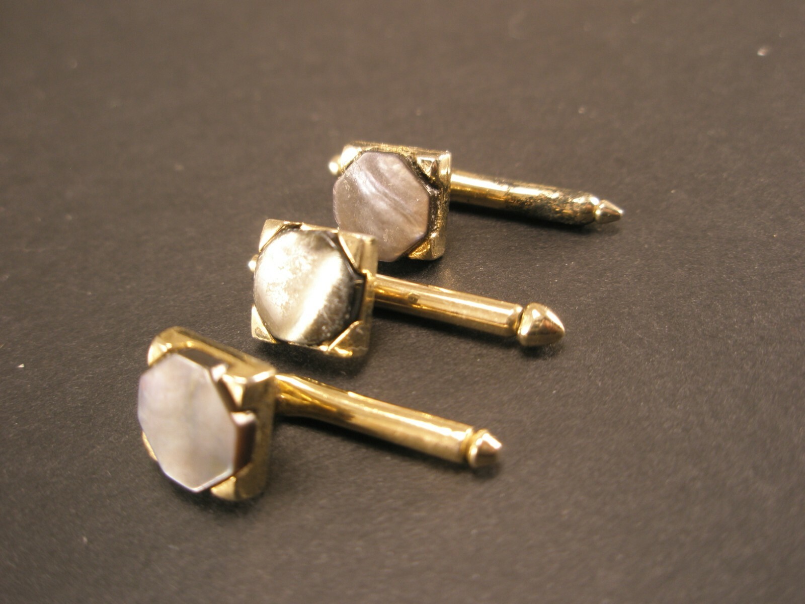 5/16″ Gray Square Mother of Pearl Vintage Formal Tux Prom Shirt Studs set c364