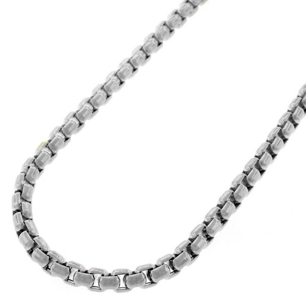 Verona Jewelers Sterling Silver 3MM Classic Italian Round Box Chain Necklace