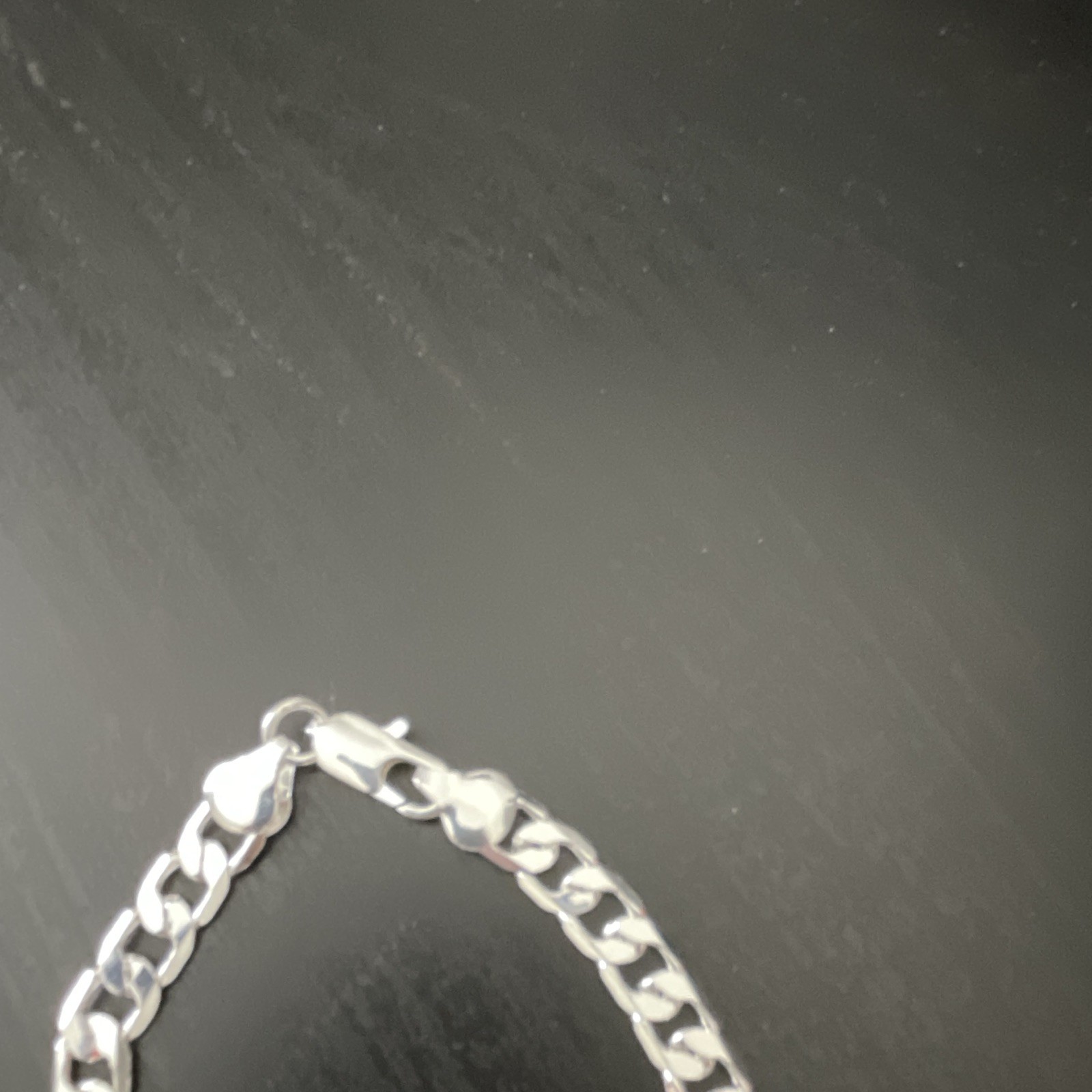 24 INCH .925 STERLING SILVER PLATED FLAT CHAIN NECKLACE LOBSTER CLASP