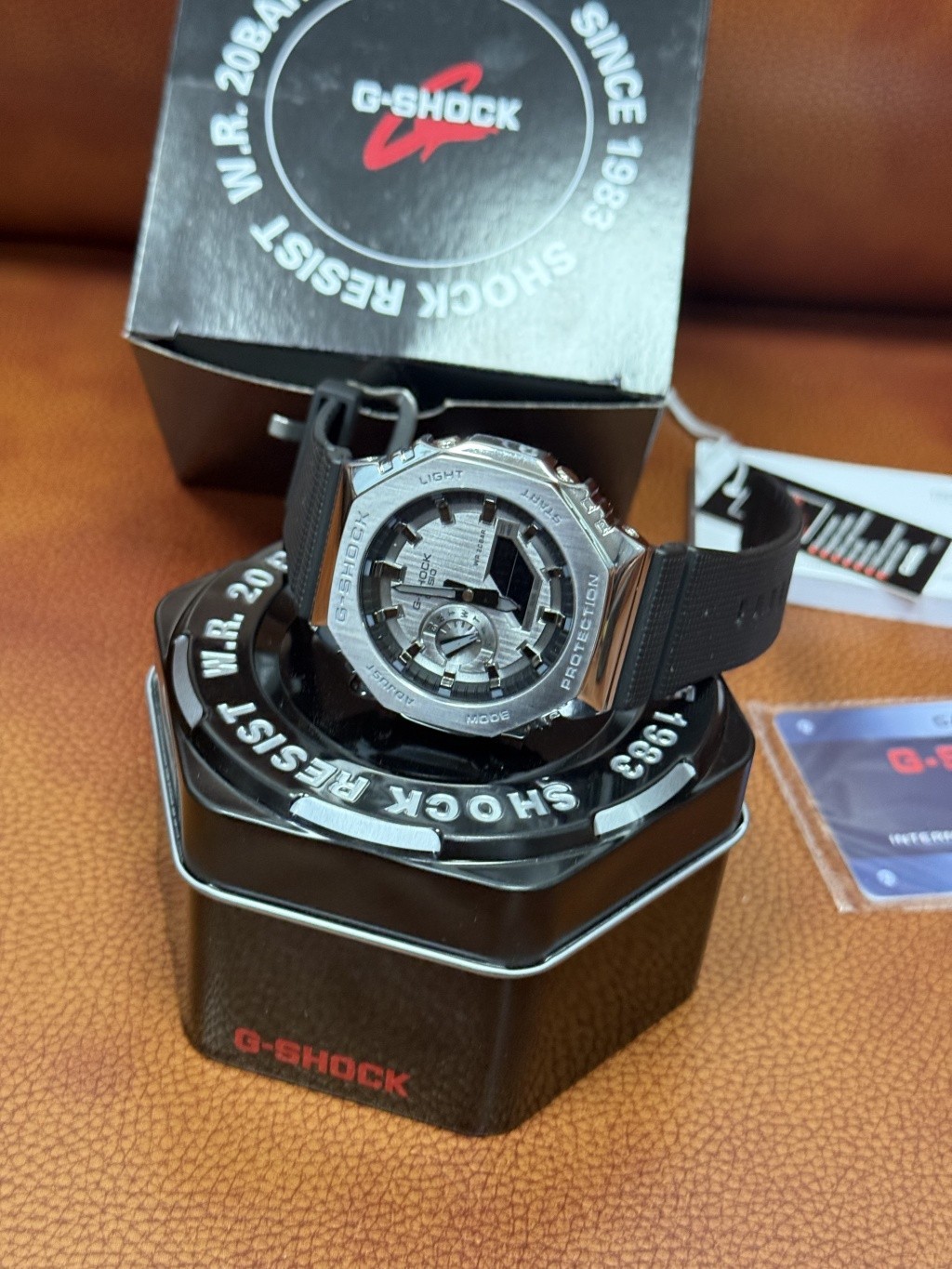Casio G-Shock GM2100 Carbon Square Silver Metal Fashion Men’s Watch