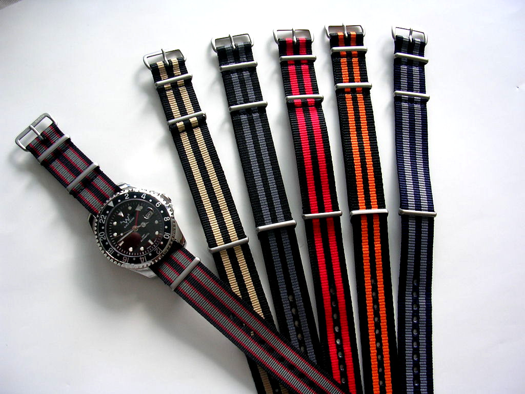 NATO G10 watch strap band 18mm Black Premium nylon Military RAF Bonded IW SUISSE