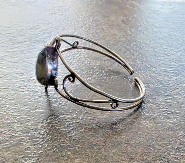 Fire Labradorite Handmade Bangle Ethnic Y2K Hippie Festival BOHO