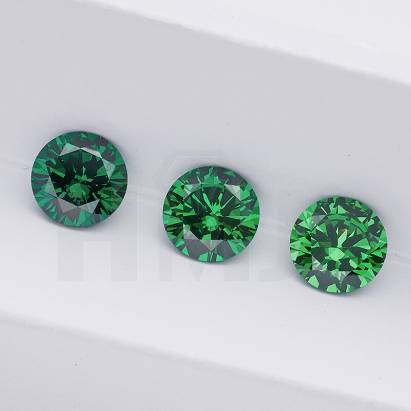 0.8~15mm 300pcs Round Green Loose CZ Stone High Quality Cubic Zirconia Gemstone