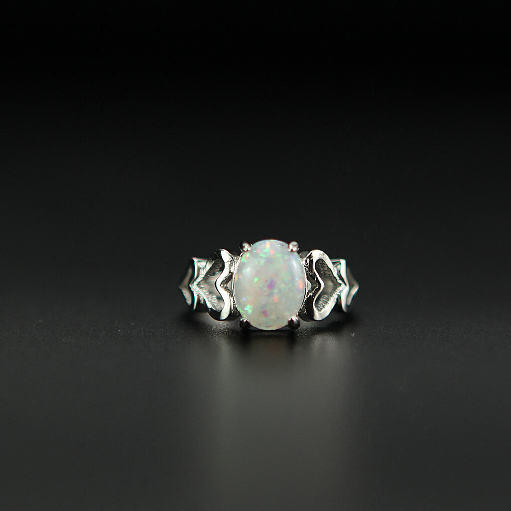 925 Silver Fashion Jewelry Opal CZ Women Wedding Engagement Party Ring Size 6-10