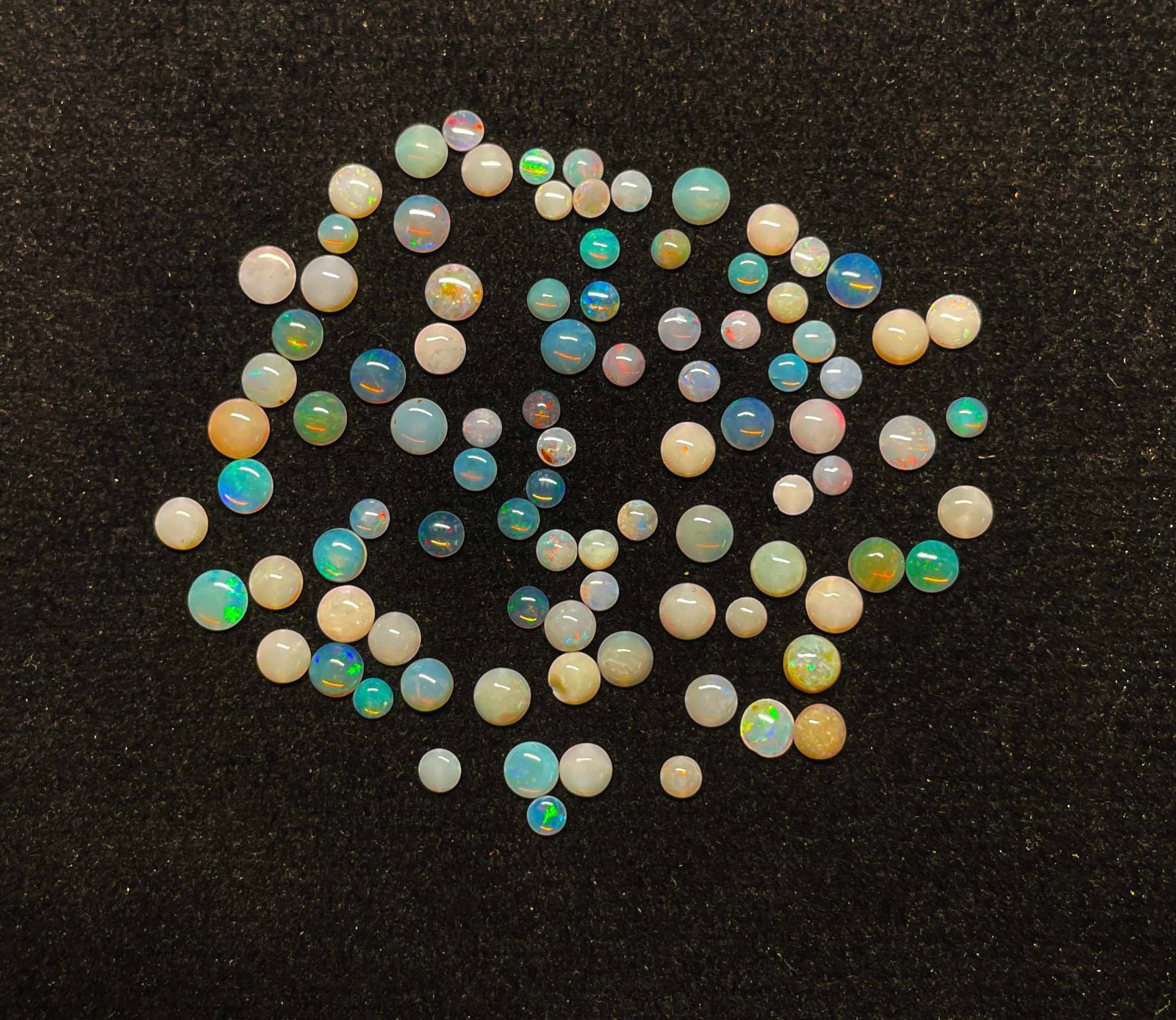 Natural Australian Opal Round Cabochon Loose Gemstone Lot 100 Pcs 2.50-4 MM