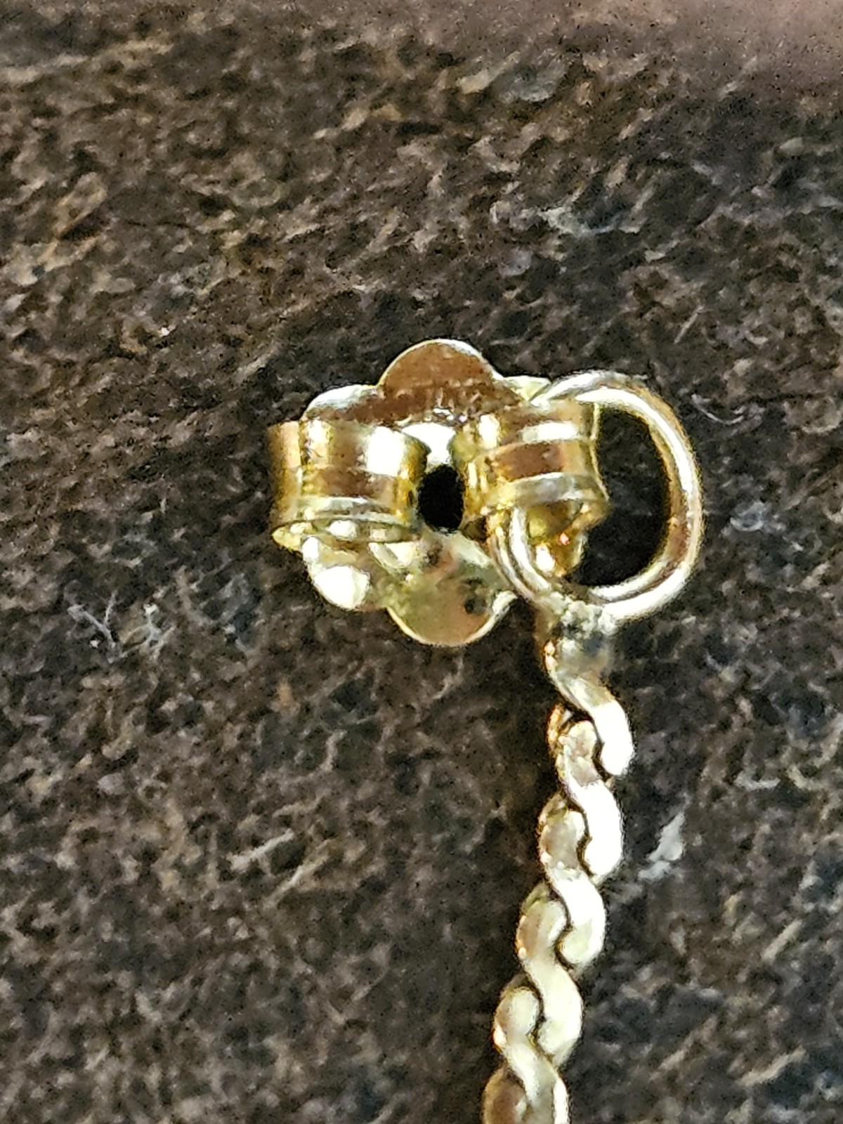 Vintage 1/20 14K Gold Filled S-Link Serpentine Chain Dangle Loop Earrings 2.5″