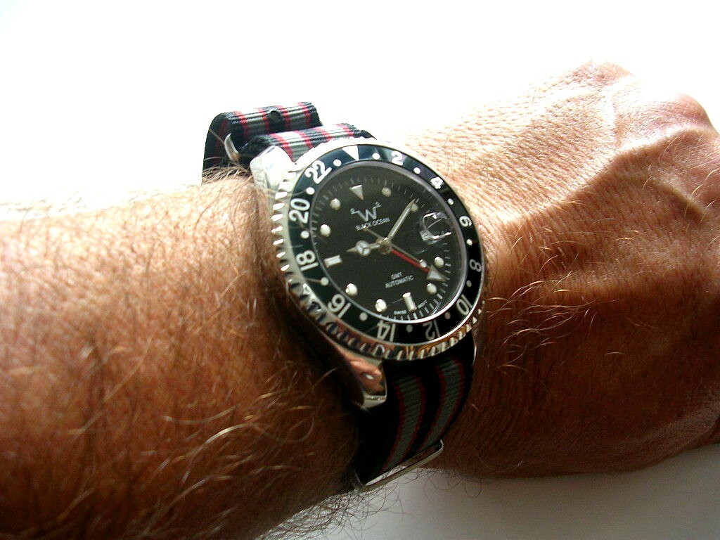 18mm Black Grey NATO g10 Prem nylon watch band 2pak RAF Bond IW SUISSE 20 22 24