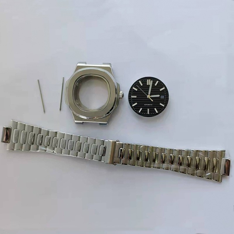 Watch Case Bracelet Dial Kit For NH35 NH36 Stainless Steel Square Case Parts Set