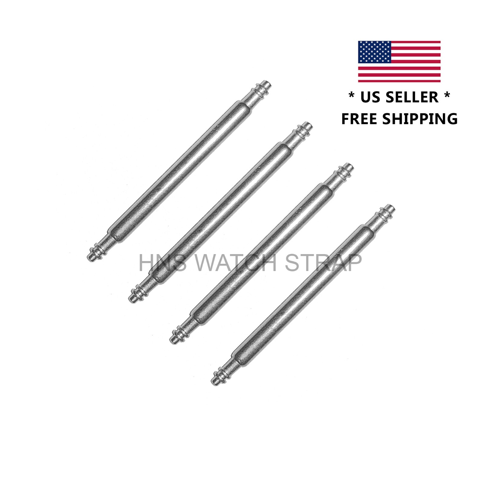 4pcs 1.8mm Semi-Heavy Stair Double Flange Stainless Steel Watch Spring Bar Pin