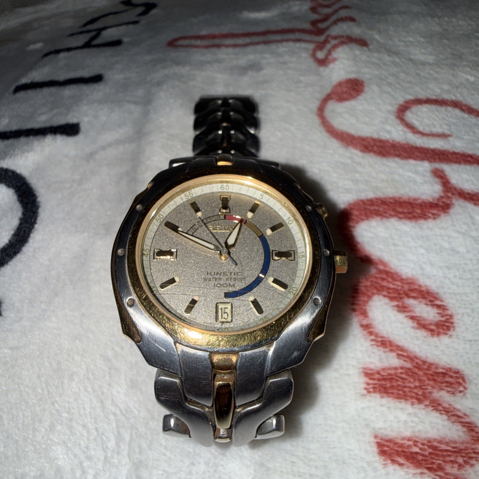 Vintage Seiko Kinetic 5M42-0L89 Men’s Watch Date