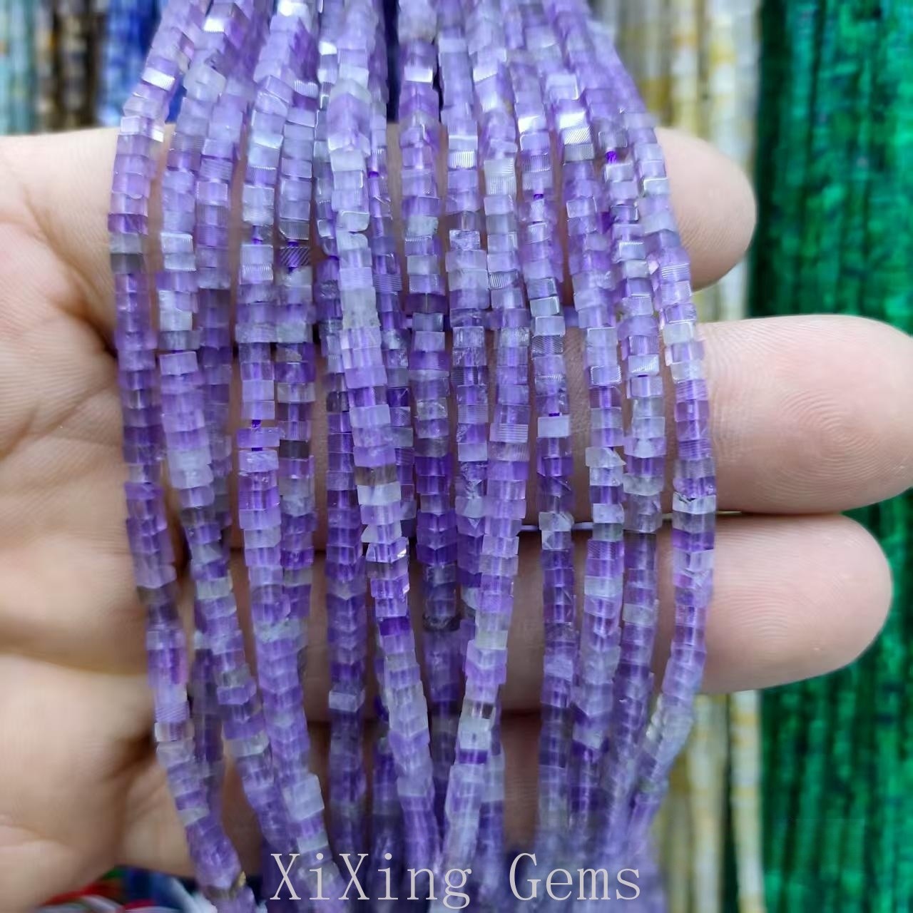 1x2mm Natural Amethyst Flat Square Disc Spacer Beads for Jewelry Making DIY