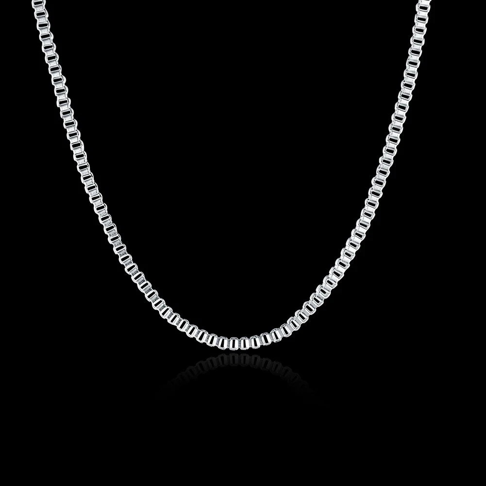 925 Sterling Silver Necklace 16/18/20/22/24 inches fine 1.5MM Box chain