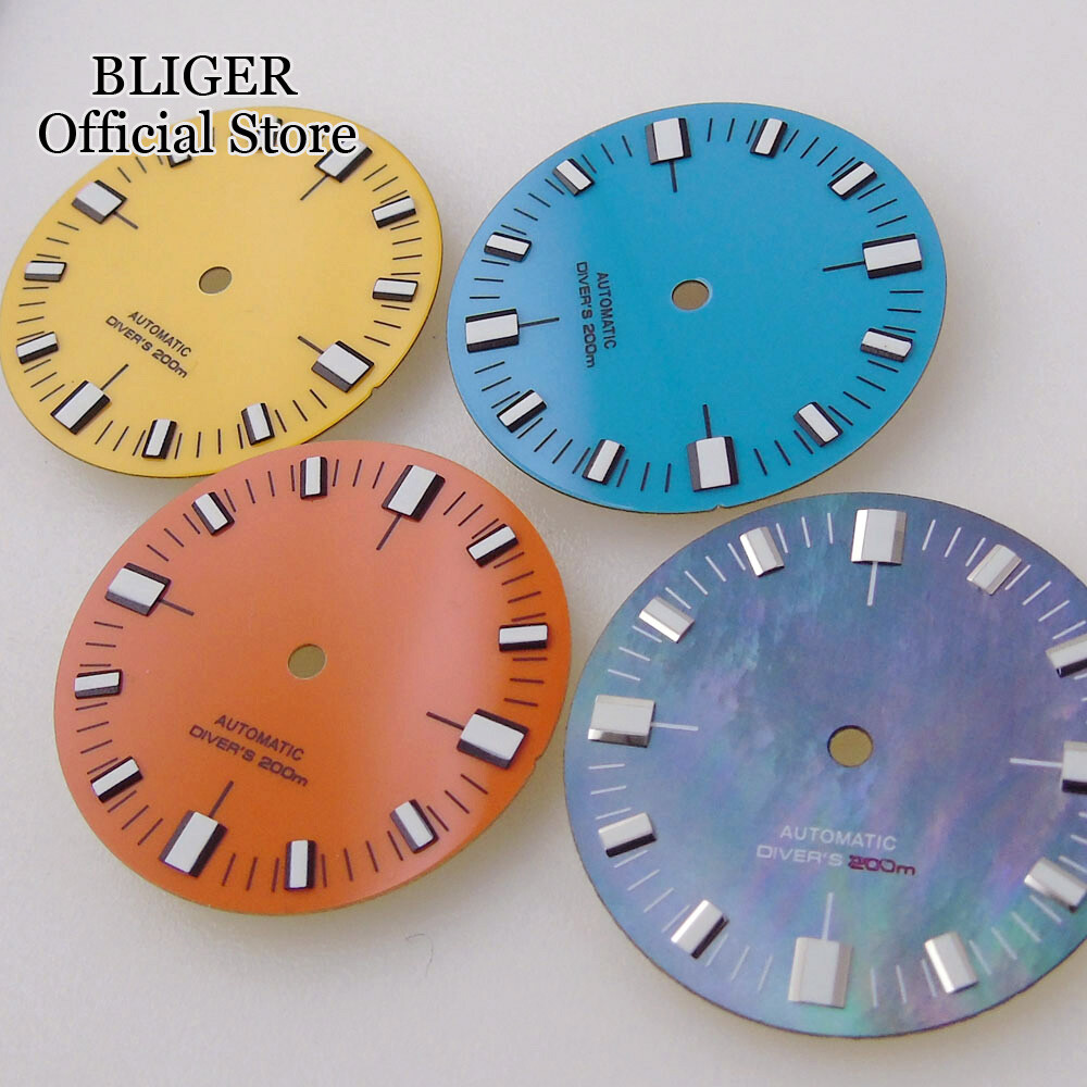 28.5mm Watch Dial Blue Orange Dial for NH35 NH36 ETA2824 PT5000 Diver Watch Part