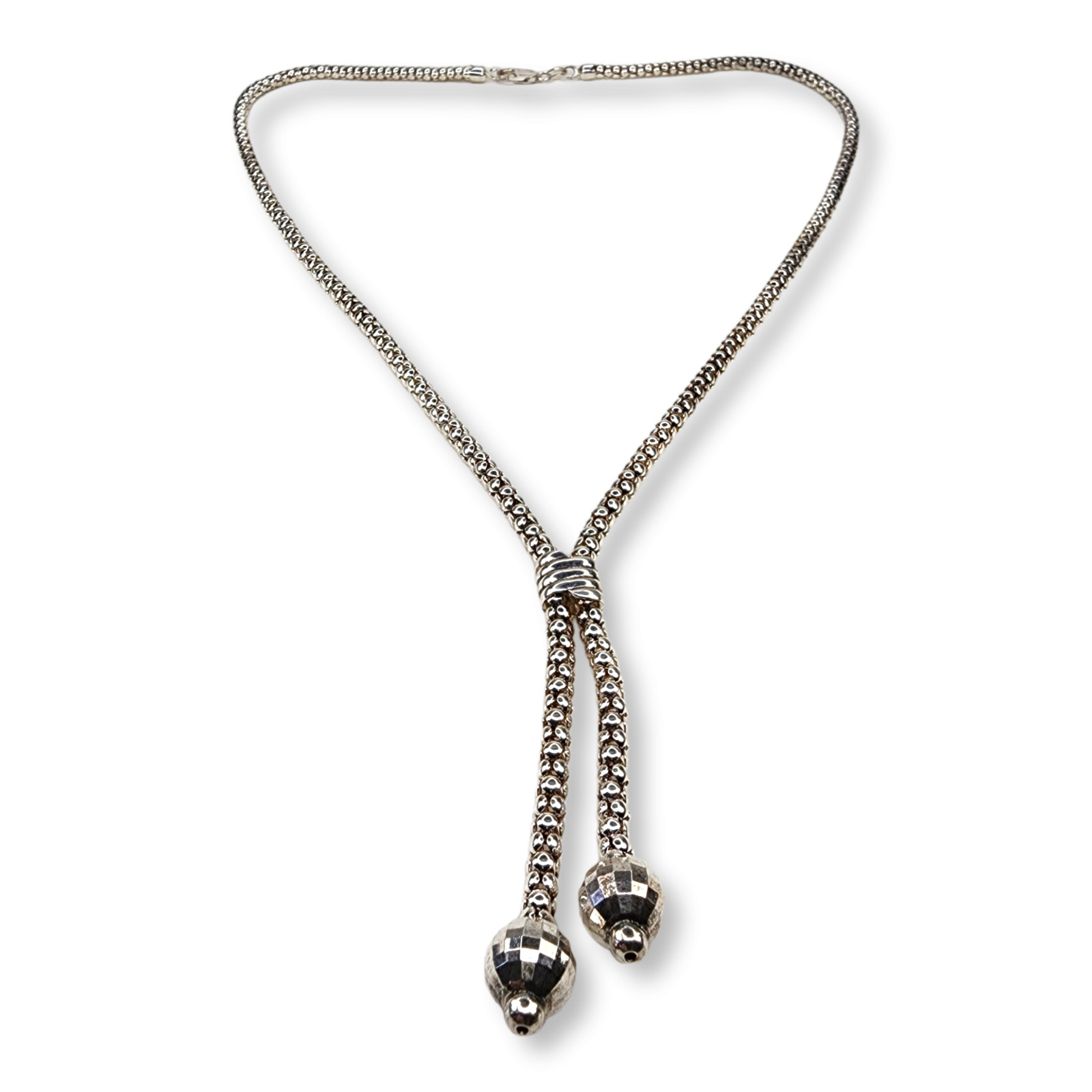 Vintage Sterling Silver 925 Popcorn Chain Milor Necklace 23 Inches