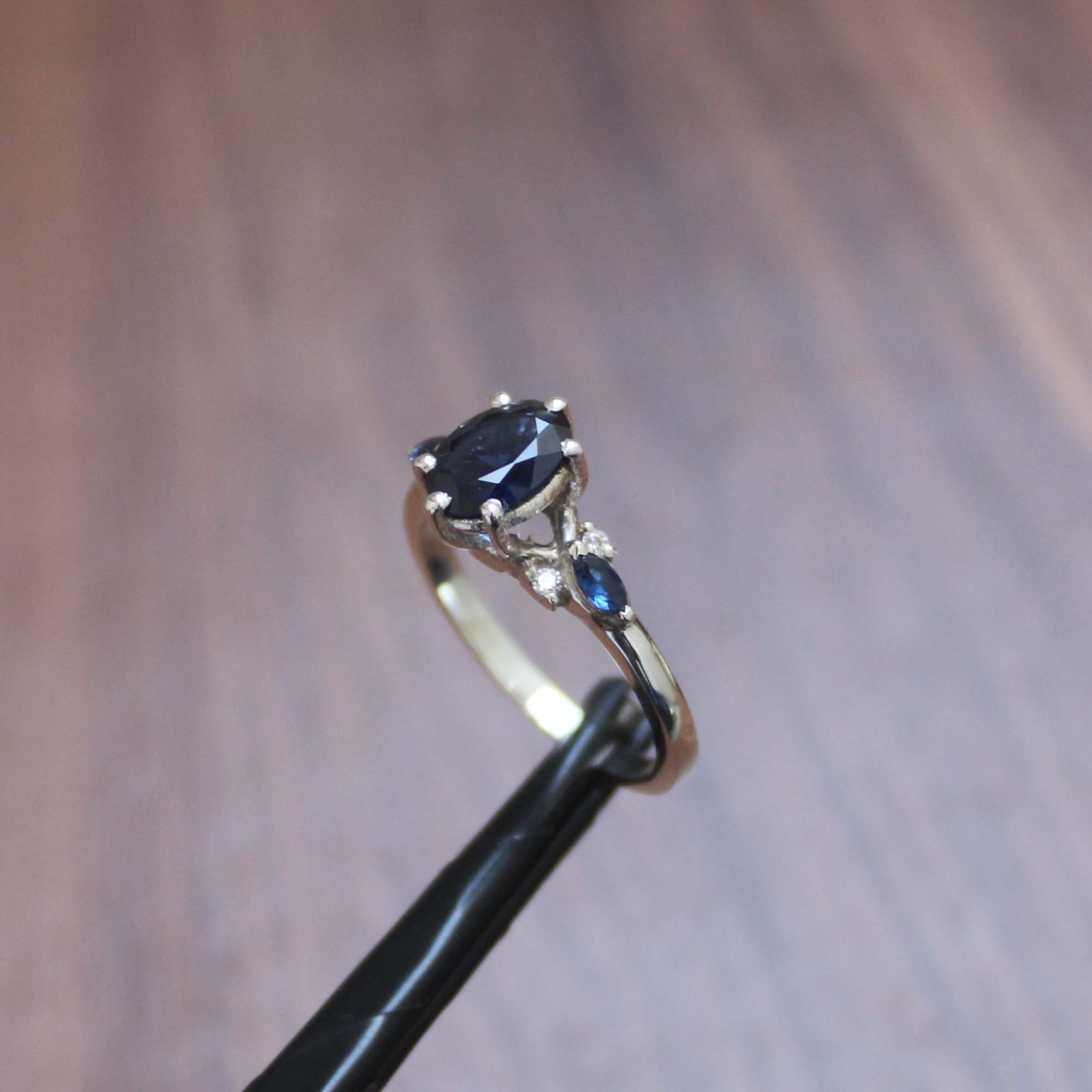 1.3 ct Oval Cut Lab Created Blue Sapphire Ring 925 Sterling Silver