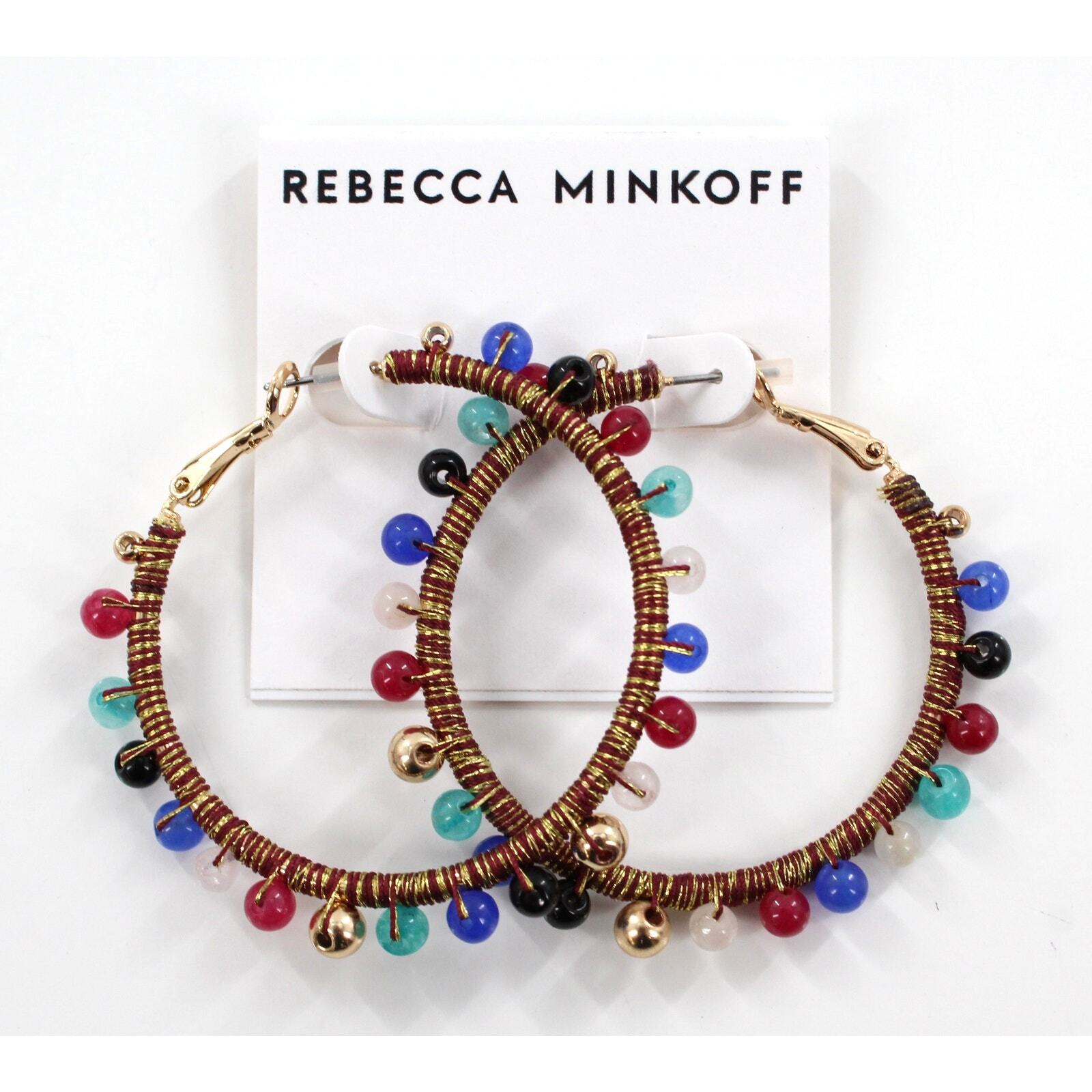 Rebecca Minkoff Morocco Beaded Hoop Earrings $48 Tags #RM341