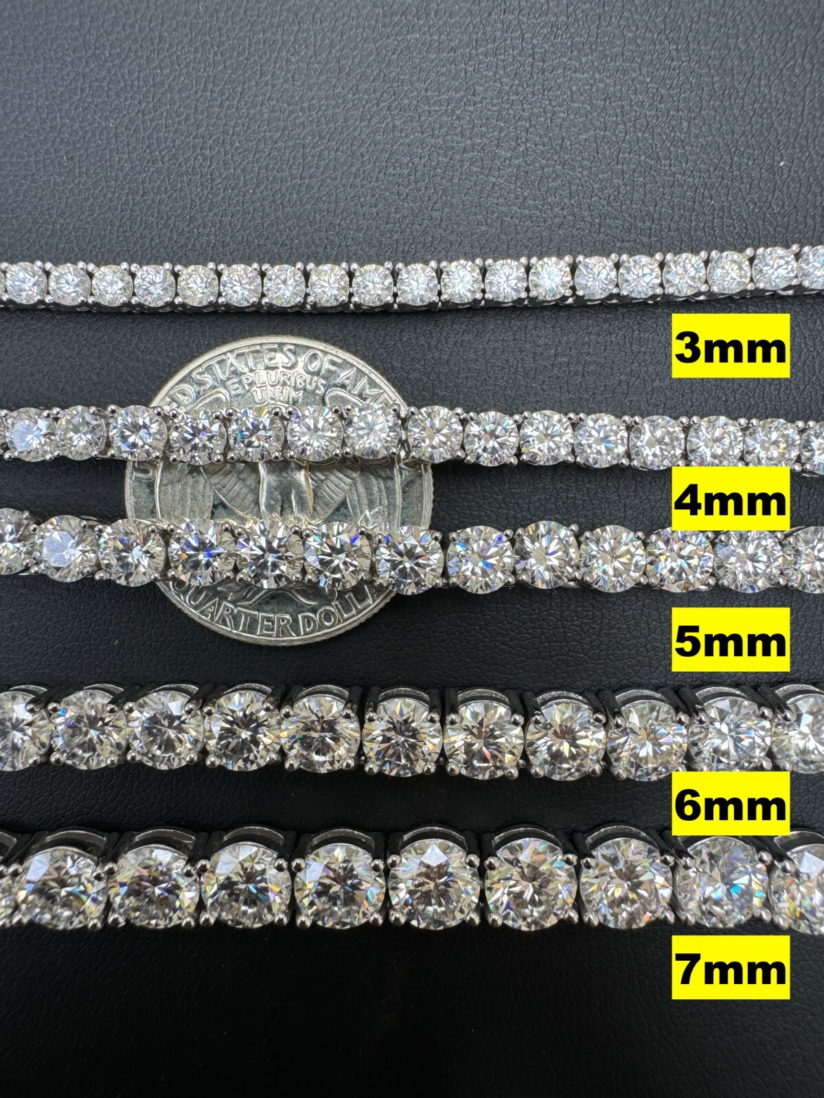 Tennis Chain Real SOLID 925 Sterling Silver CZ ICED Necklace Chain Hip Hop