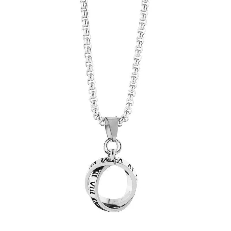 Men’s Titanium Steel Necklace Hip Hop Punk Trendy Anchor Pendant Stainless Steel