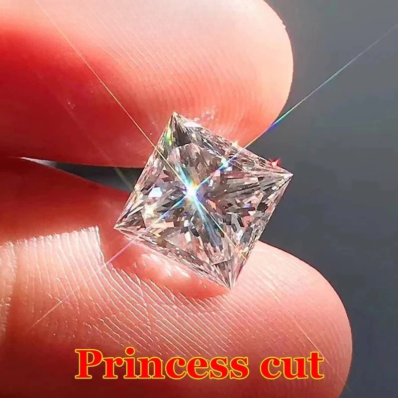 US Pass Test Princess Cut 0.1-5ct Moissanite Loose 1-5pcs GRA VVS1 Wholesale