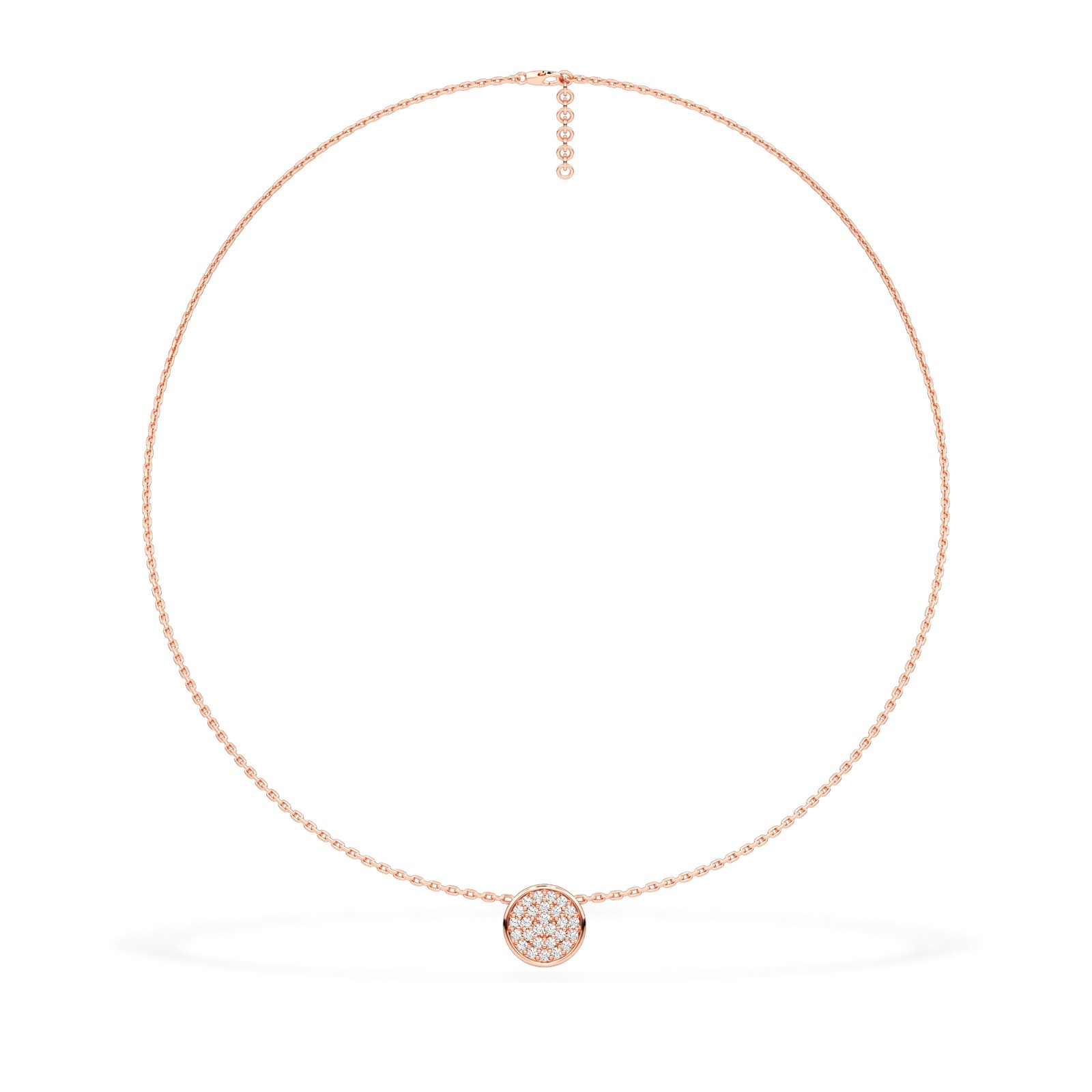 IGI Round Cut Natural or Lab Grown Diamond Cluster Necklace in 10K 14K 18K Gold